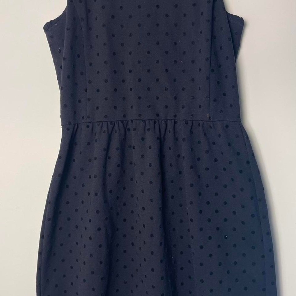 Dark Navy with black polka dots J.Crew children's xs dress with polka dot